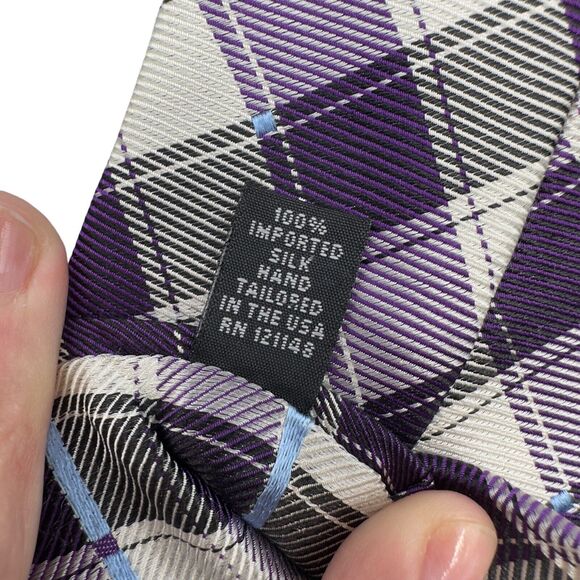 Ike Behar Mens Vintage Silk Dress Tie Geometric Triangle Pattern 60" 3.5" - Picture 8 of 10